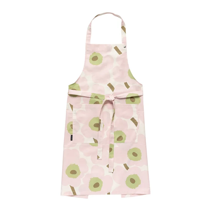 Marimekko - Pieni Unikko Schürze, off white / pink / pear / sand