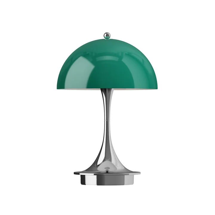 Louis Poulsen - Panthella 160 Portable V3 Akku LED-Tischleuchte, chrom / original opal grün