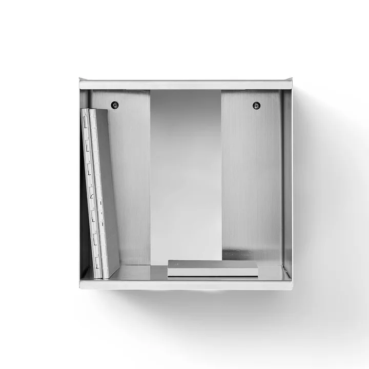 Form & Refine - Taper Wandregal, Cube, 34 x 35 cm, Edelstahl gebürstet