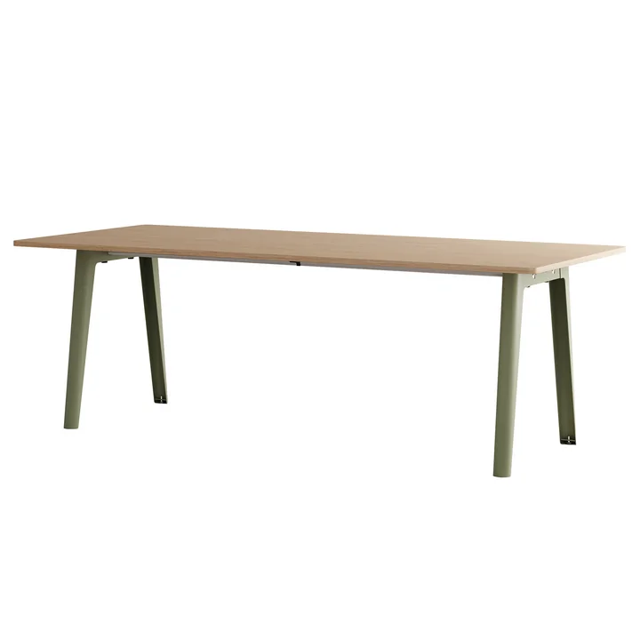 TipToe - NEW MODERN Esstisch 95 x 220 cm, Eiche / khaki grün