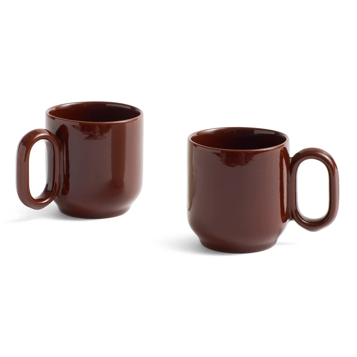 HAY - Barro Becher mit Henkel, burgundy (2er-Set)