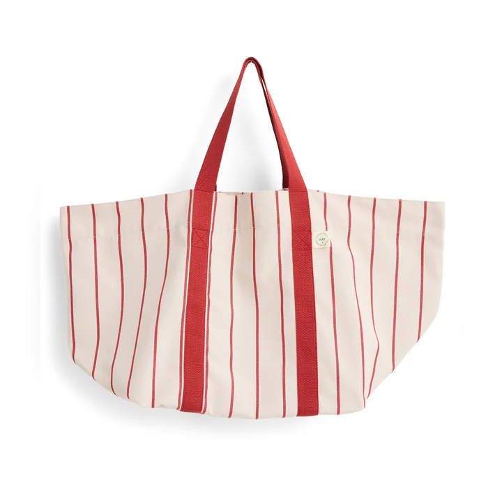 HAY - Outdoor Market Picknick Tasche M, beige mit roten Streifen