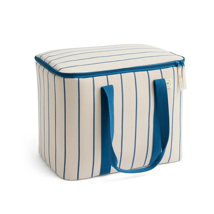 HAY - Outdoor Market Kühltasche M, beige mit blauen Streifen