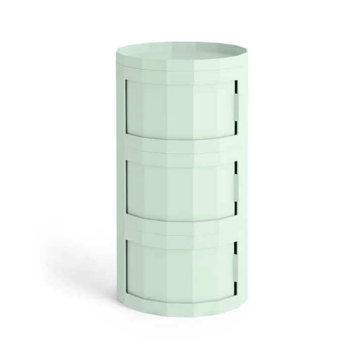 HAY - Facet Cabinet 30 mit Füßen und Rollen, soft mint