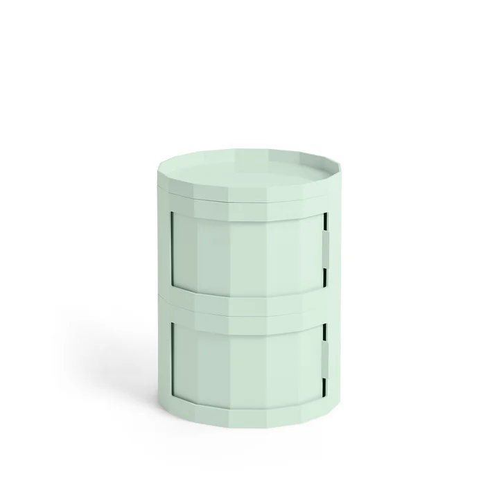 HAY - Facet Cabinet 20 mit Füßen und Rollen, soft mint