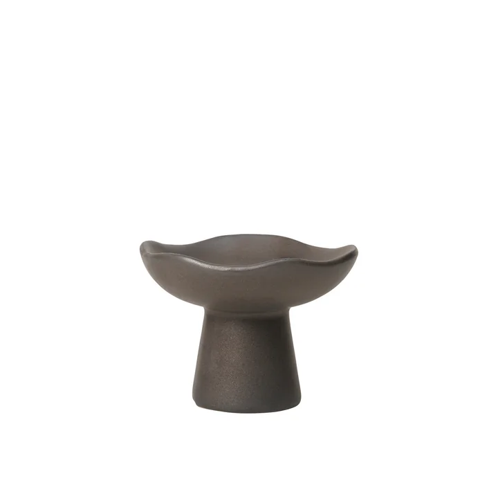 Broste Copenhagen - Momo Kerzenhalter Ø 12 x H 9, charcoal matt