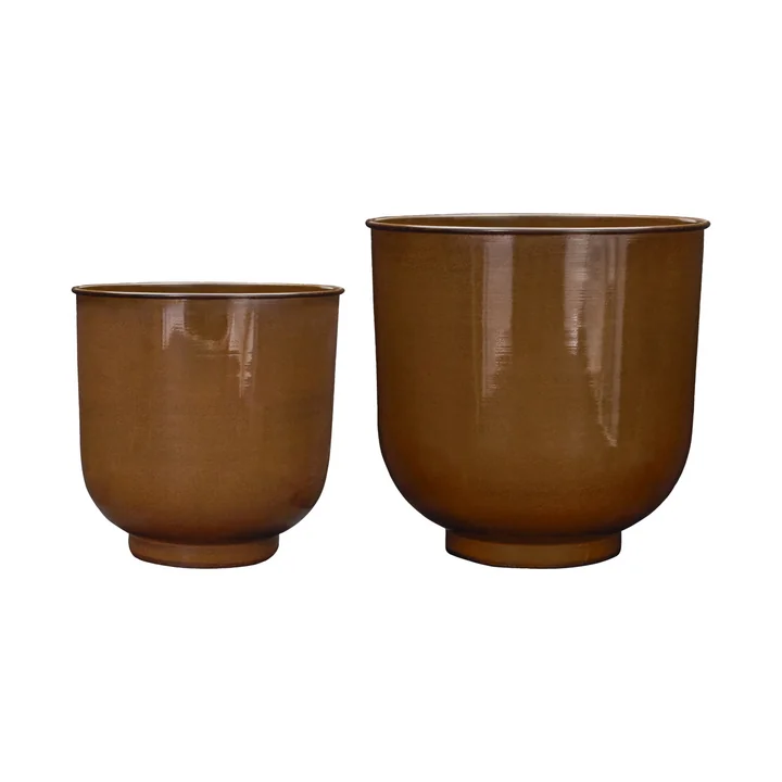 House Doctor - Cove Blumentopf, braun (2er-Set)
