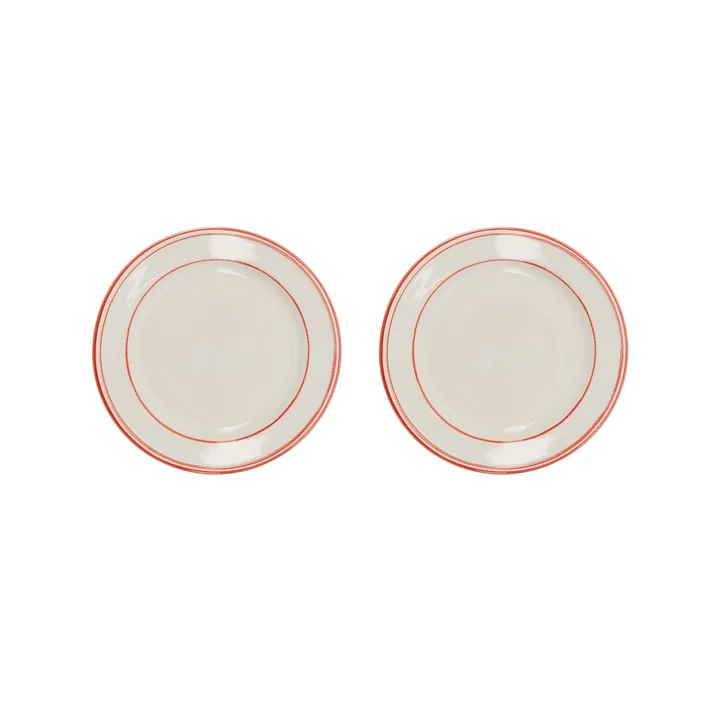 Nicolas Vahé - Bistro Teller Ø 21 cm, rot / weiß (2er-Set)