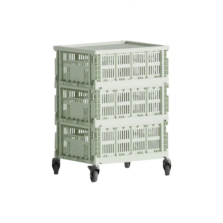 HAY - Beistelltisch auf Rollen, medium, mint, recycled
