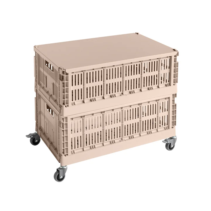 HAY - Beistelltisch auf Rollen, large, powder, recycled