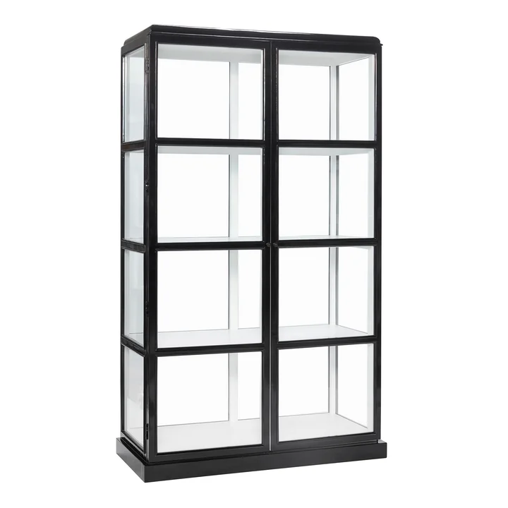 Hübsch Interior - Display Schrank mit Glastüren, H 187 cm, schwarz / weiß