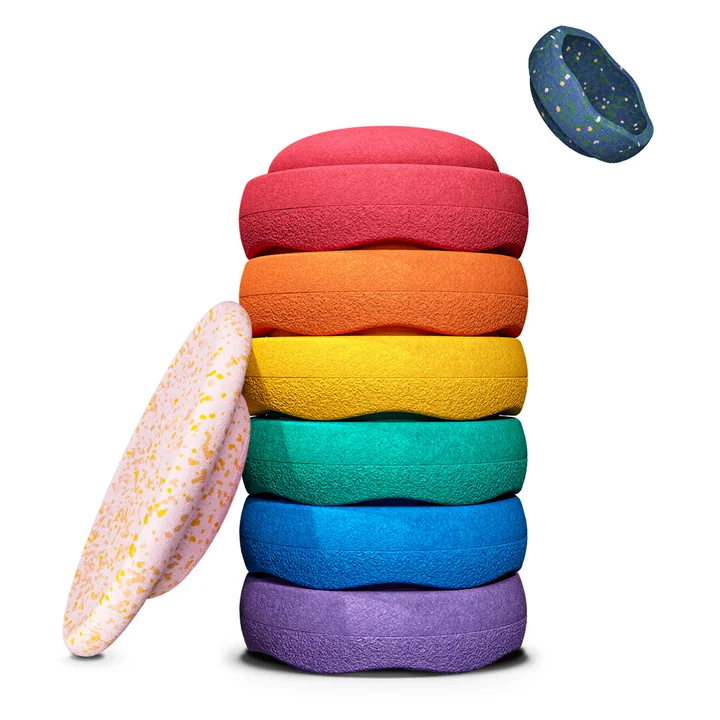 Stapelstein® - Spring Special Rainbow Set classic, multicolor (8er-Set), (Bord + Mini Original)