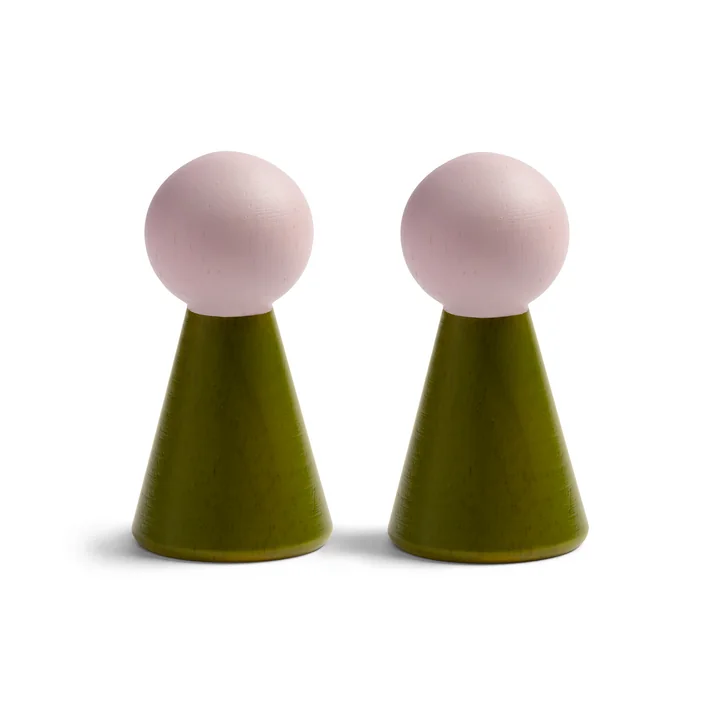 &klevering - Halma Garderobenhaken (2er-Set), grün / rosa
