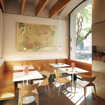 Arper - Saya Stuhl, wooden legs, hell