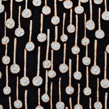 Kvadrat Kissen Pop Rain schwarz mit Stickerei