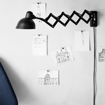 Die KAISER idell - 6718 Scherenleuchte / Wandleuchte in matt schwarz