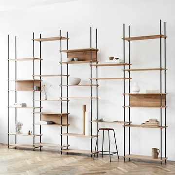 Shelving System von Moebe - Tall Single, Eiche geölt