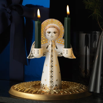 Lucia Kerzenständer für zwei Kerzen von Bjørn Wiinblad in gold