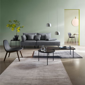 Yoga Sofa, Rope Wandspiegel, Savoye Couchtisch, Combo Stuhl und Eva Solo Abalone Lounge Chair von Eva Solo