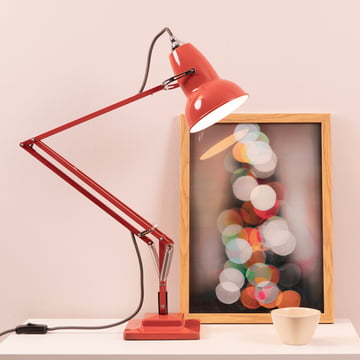 Original 1227 Tischleuchte, Kabel schwarz, Coral Red von Anglepoise