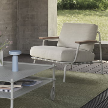 Muuto - Settle Outdoor Lounge Chair, grau / grau (Stoff Laze 1)