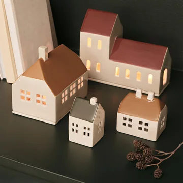 Broste Copenhagen - Bo Christbaumschmuck, golden brown / grape leaf green (2er-Set)