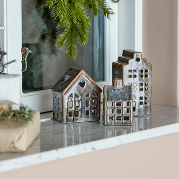 Bloomingville - Kalia Teelichthalter, braun (3er-Set)