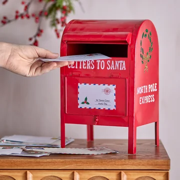 Bloomingville - Carlo Briefkasten Weihnachtsdeko, rot