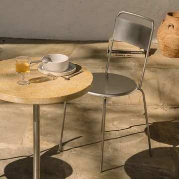 Frama - Petit Rond Stuhl, Edelstahl gebürstet