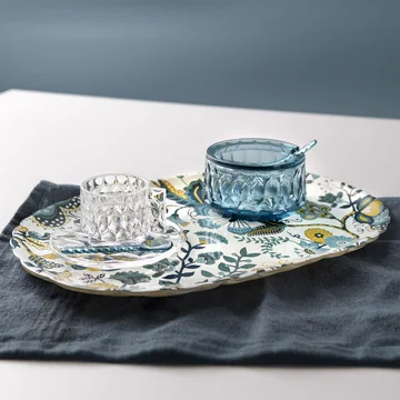 Kartell - x Liberty Jellies Family Tablett, creme / hellblau (Mabelle Graphic Impression)