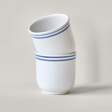 Nicolas Vahé - Bistro Becher, Ø8,5 x H8,5 cm, blau / weiß (2er-Set)