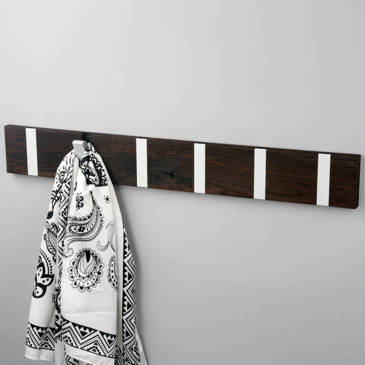 Die LoCa - Knax Rustique 6er Garderobenleiste in Eiche Tabac geölt / grau