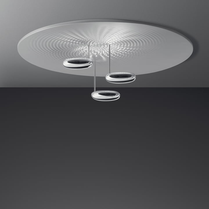 Artemide - Droplet Soffitto LED Deckenleuchte, Chrom / aluminiumgrau