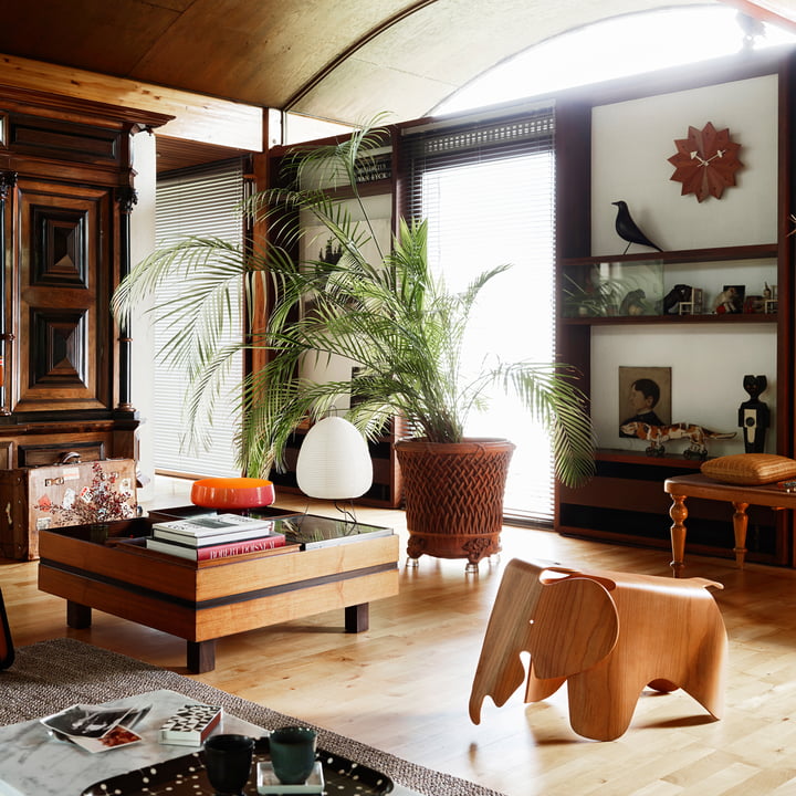 Nelson Fan Wanduhr, Eames Elephant und Eames House Bird von Vitra