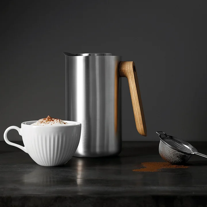 Nordic Kitchen Pressfilterkanne 1 l von Eva Solo in Edelstahl / Eiche