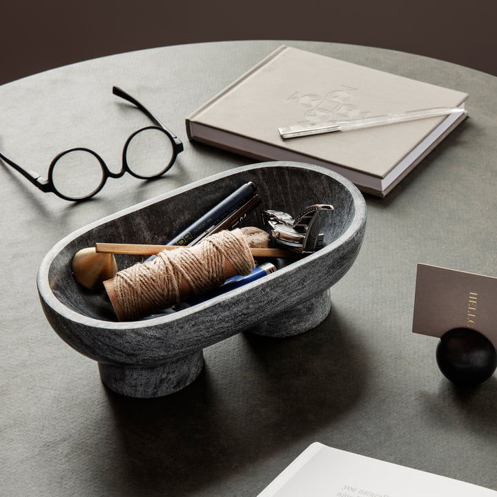 Alza Schale von ferm Living in Marmor schwarz