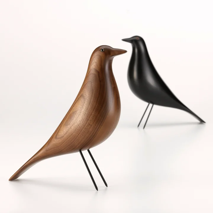 Eames House Bird von Vitra in Nussbaum und schwarz