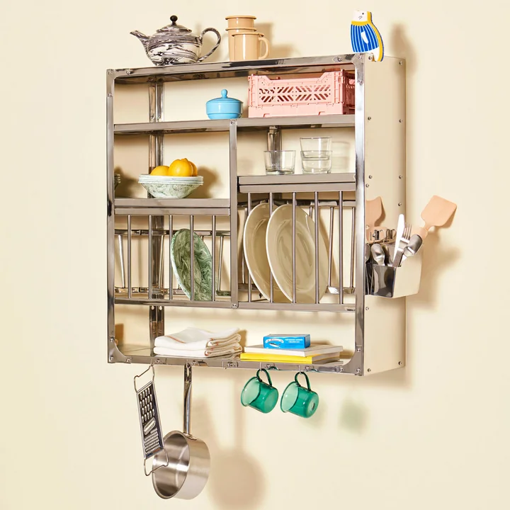 Indisches Wandregal L mit Colour Kiste von HAY