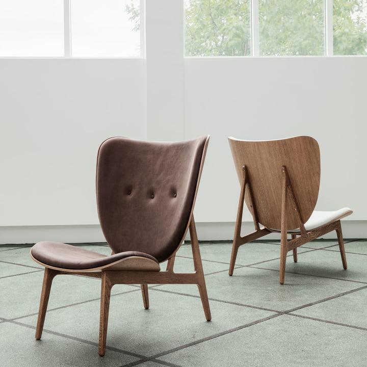 Elephant Lounge Sessel von Norr11 in Eiche gebeizt / Leder anthrazit