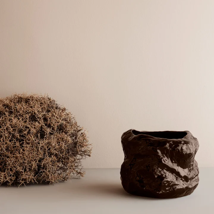 Tuck Pflanztopf Ø 29 x H 22 cm von Ferm Living in rotbraun