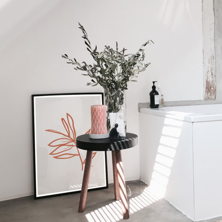 Badezimmer mit Blatt-Poster