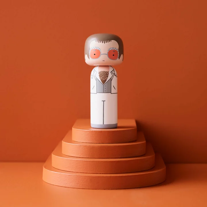 Sketch Inc. Holzfigur H 14,5 cm Elton in weiß von Lucie Kaas