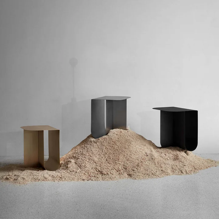 Mass Beistelltisch in  Messing, Edelstahl und schwarz von Northern 