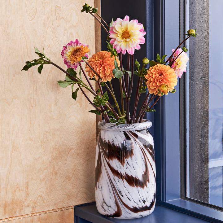 Splash Vase L, Ø 27 x H 17.5 cm, Coffee and white von HAY 