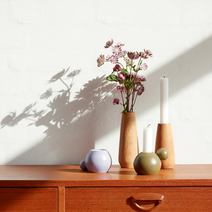 Torso Kerzenständer, Torso Vase und RoundNRound Kerzen- und Teelichthalter von applicata