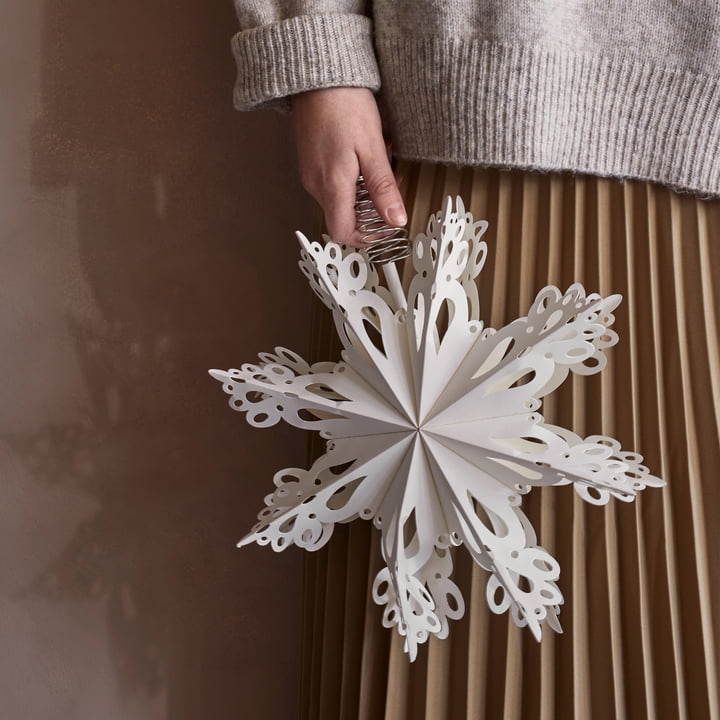 Christmas Star Christbaumspitze Ø 30 cm, weiß von Broste Copenhagen 