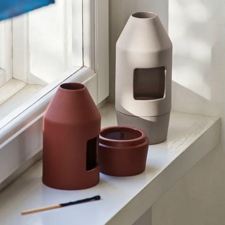 Chim Chim Duft Diffusor, Ø 6,5 x H 14,5 cm, dark terracotta und beige von HAY.