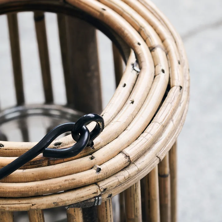 Die Laterne Ova, H 18 cm, natur von House Doctor verfügt über einen Henkel