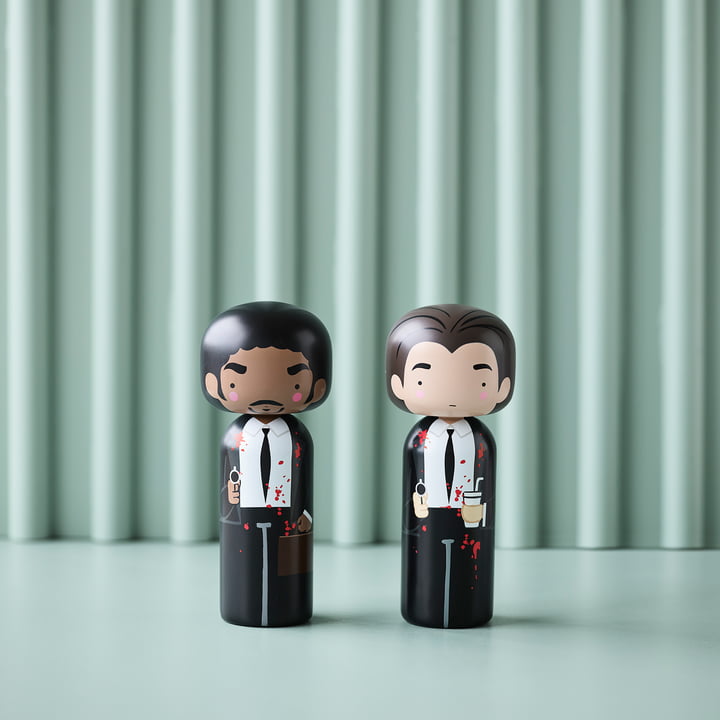 Jules Winnfield und Vincent Vega als Sketch Inc. Holzfiguren von Lucie Kaas