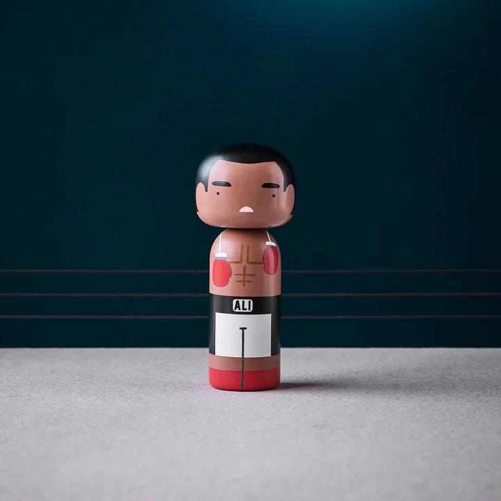 Sketch Inc. Holzfigur H 14,5 cm, Muhammad Ali von Lucie Kaas
